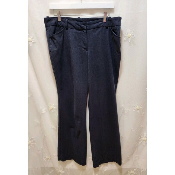 WORTHINGTON WOMENS P12 DARK BLUE LINE PANTS MODERN FIT SLACKS CAREER BUISNESS - Picture 1 of 16